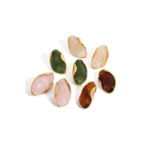 Stainless Steel Natural Stone Irregular Hip Hop Stud Earring