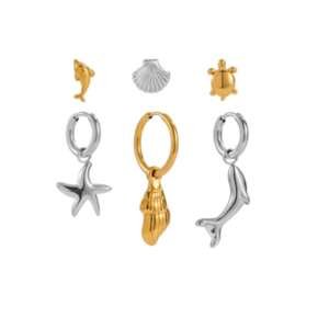 Stainless Steel Dolphin Hip Hop Huggie Earring